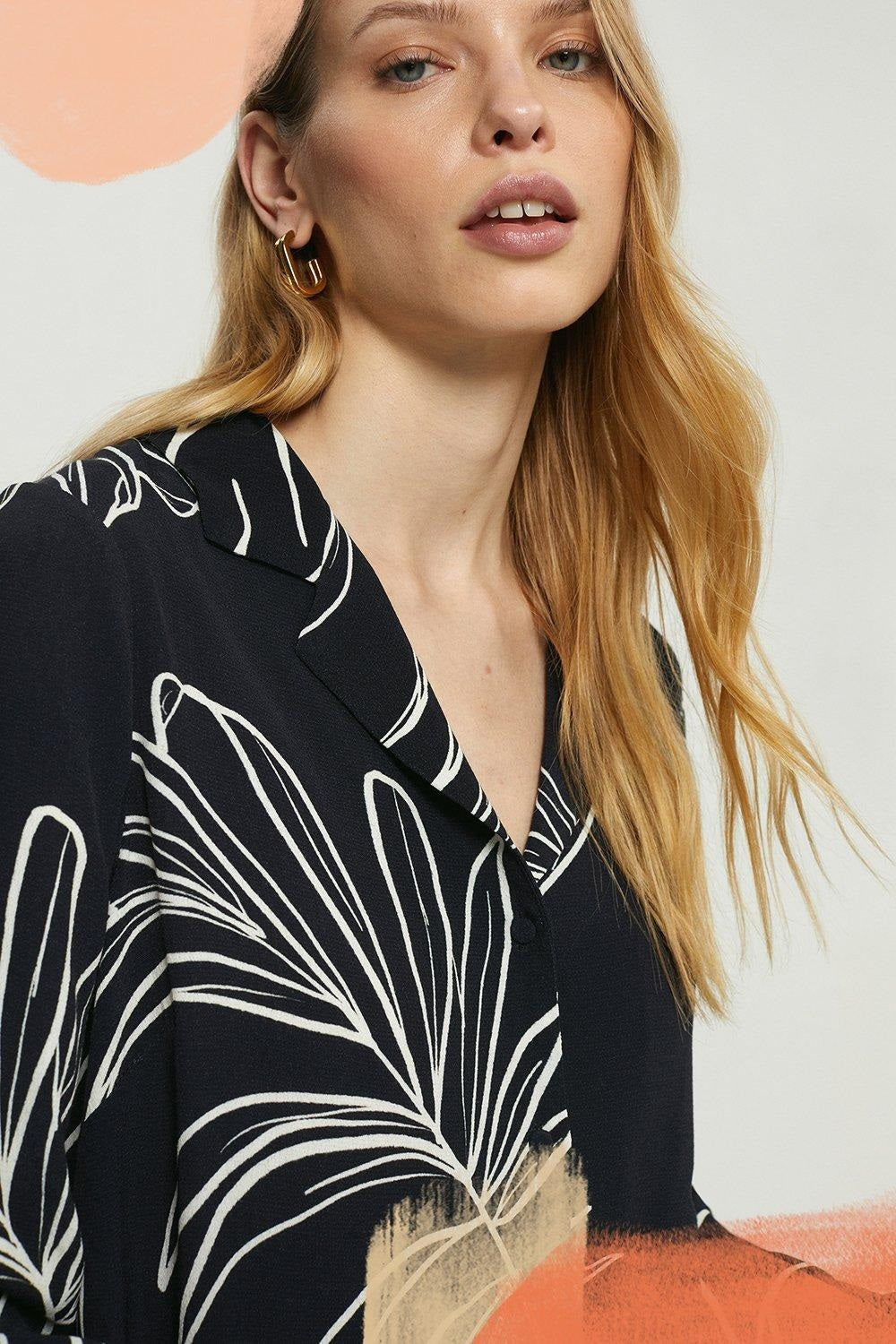 Women’s Floral Print Black Co-Ord Set – Stylish Shirt & Pant Set for Women