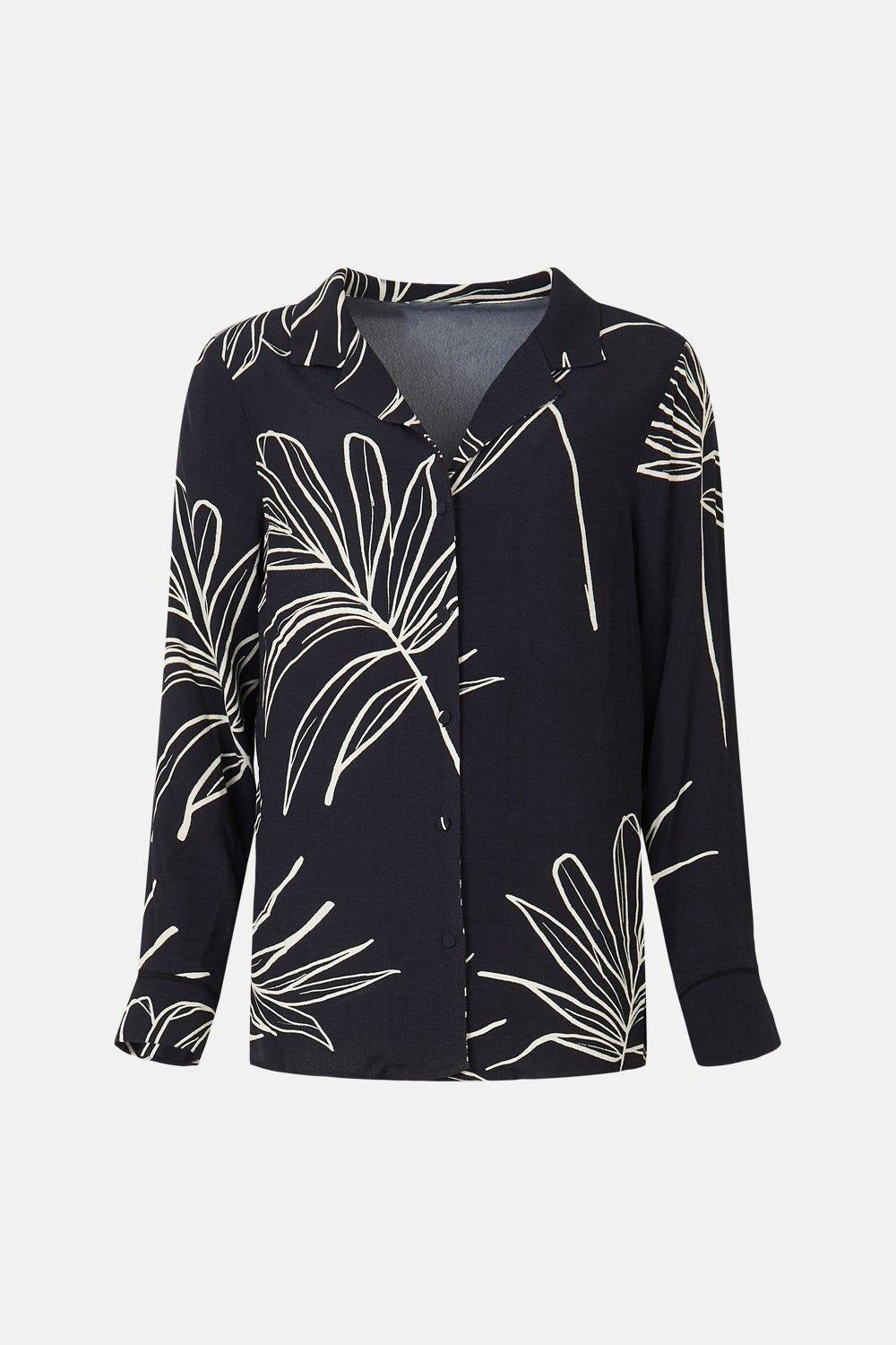 Women’s Floral Print Black Co-Ord Set – Stylish Shirt & Pant Set for Women