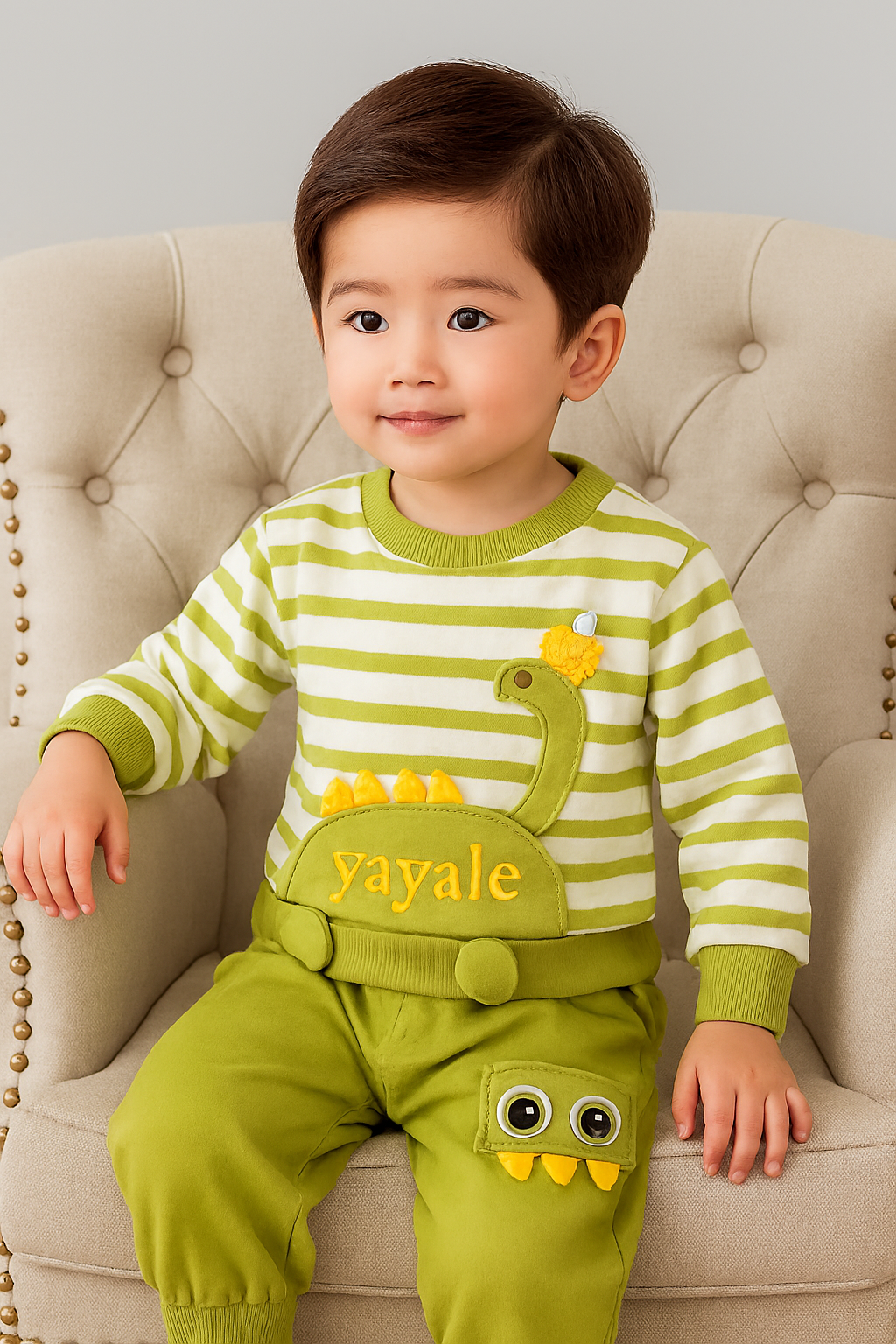 Baby Dino Adventure 2-Piece Outfit Set (Top & Pants)