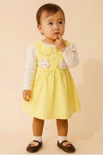 Adorable Baby Girl Frock | Cute Bunny Design Dress | Soft & Comfortable Kids Wear for Toddlers & Girls | Stylish Birthday & Casual Outfit