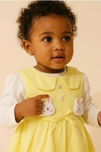 Adorable Baby Girl Frock | Cute Bunny Design Dress | Soft & Comfortable Kids Wear for Toddlers & Girls | Stylish Birthday & Casual Outfit
