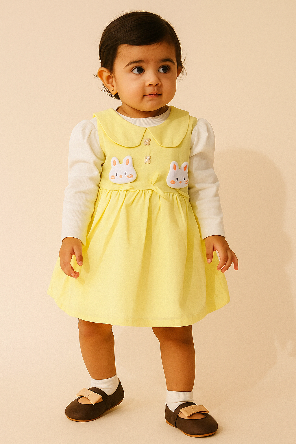 Adorable Baby Girl Frock | Cute Bunny Design Dress | Soft & Comfortable Kids Wear for Toddlers & Girls | Stylish Birthday & Casual Outfit