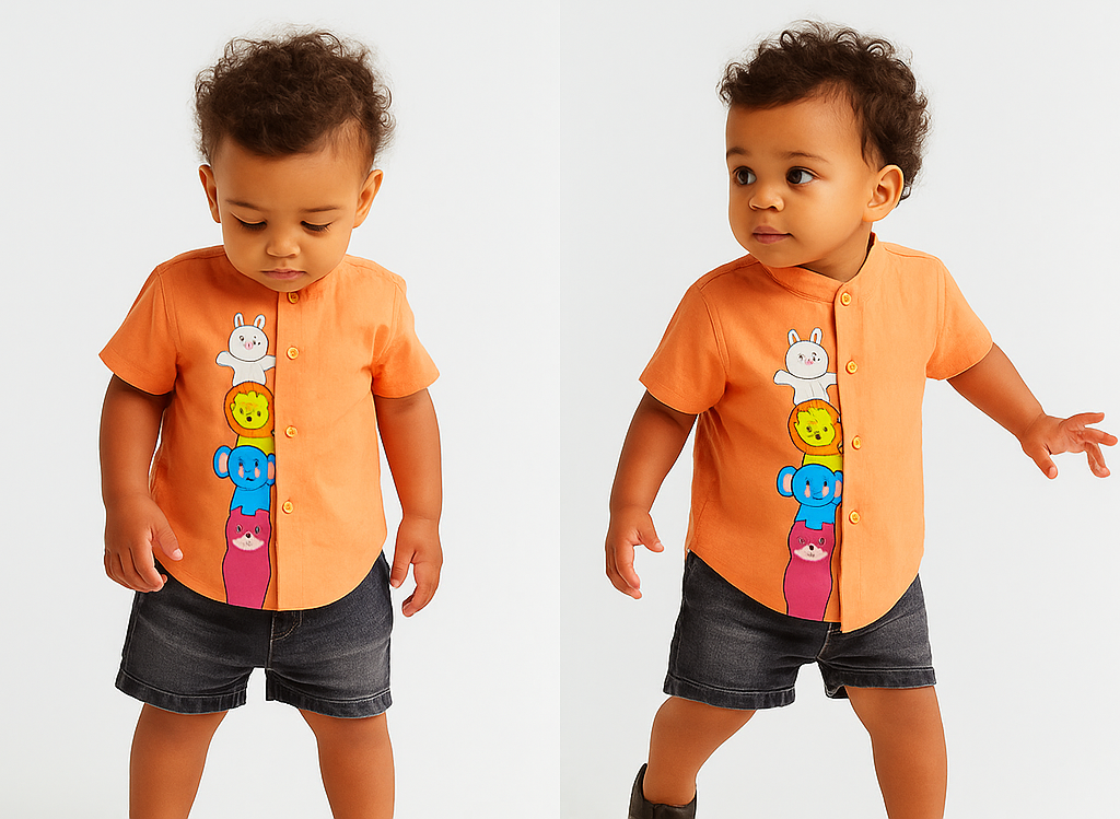 Unisex Cartoon Animal Shirt β Playful Style for Little Explorers