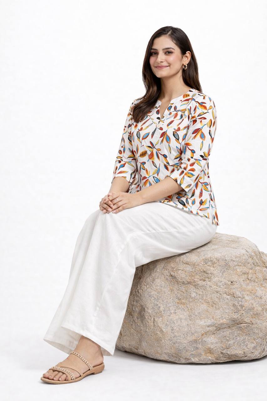 top with plazzo Relaxed Set