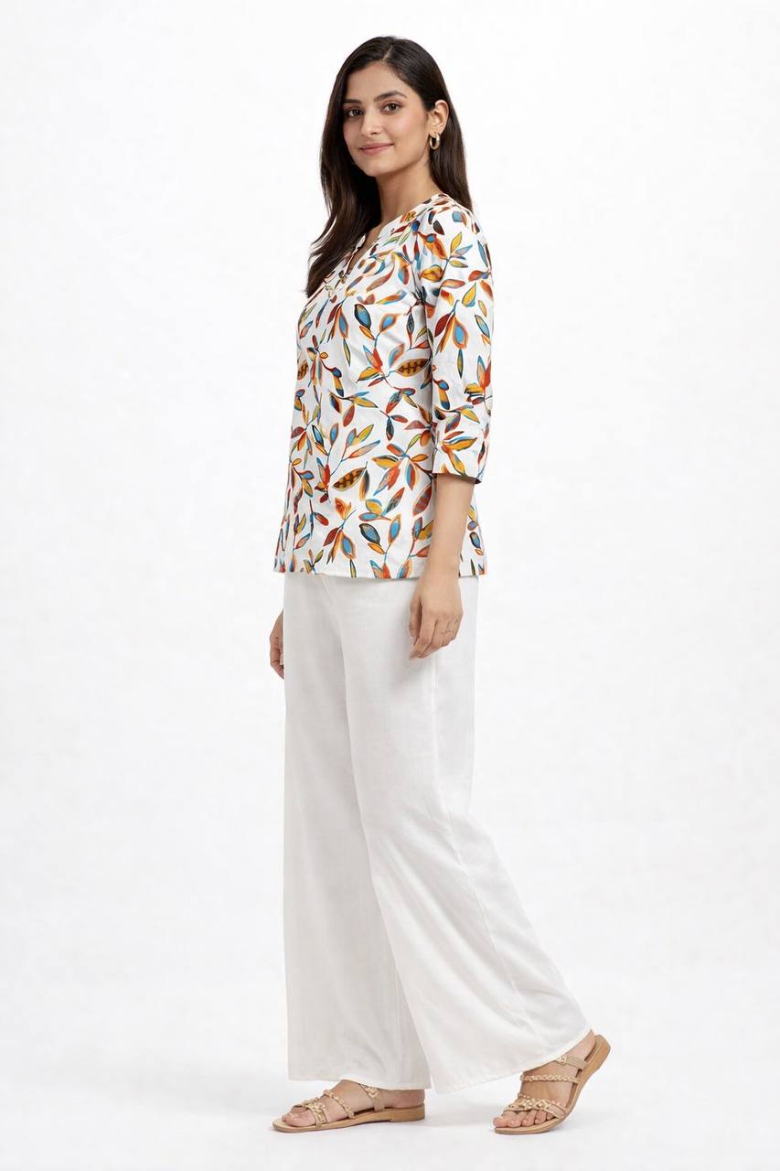 top with plazzo Relaxed Set