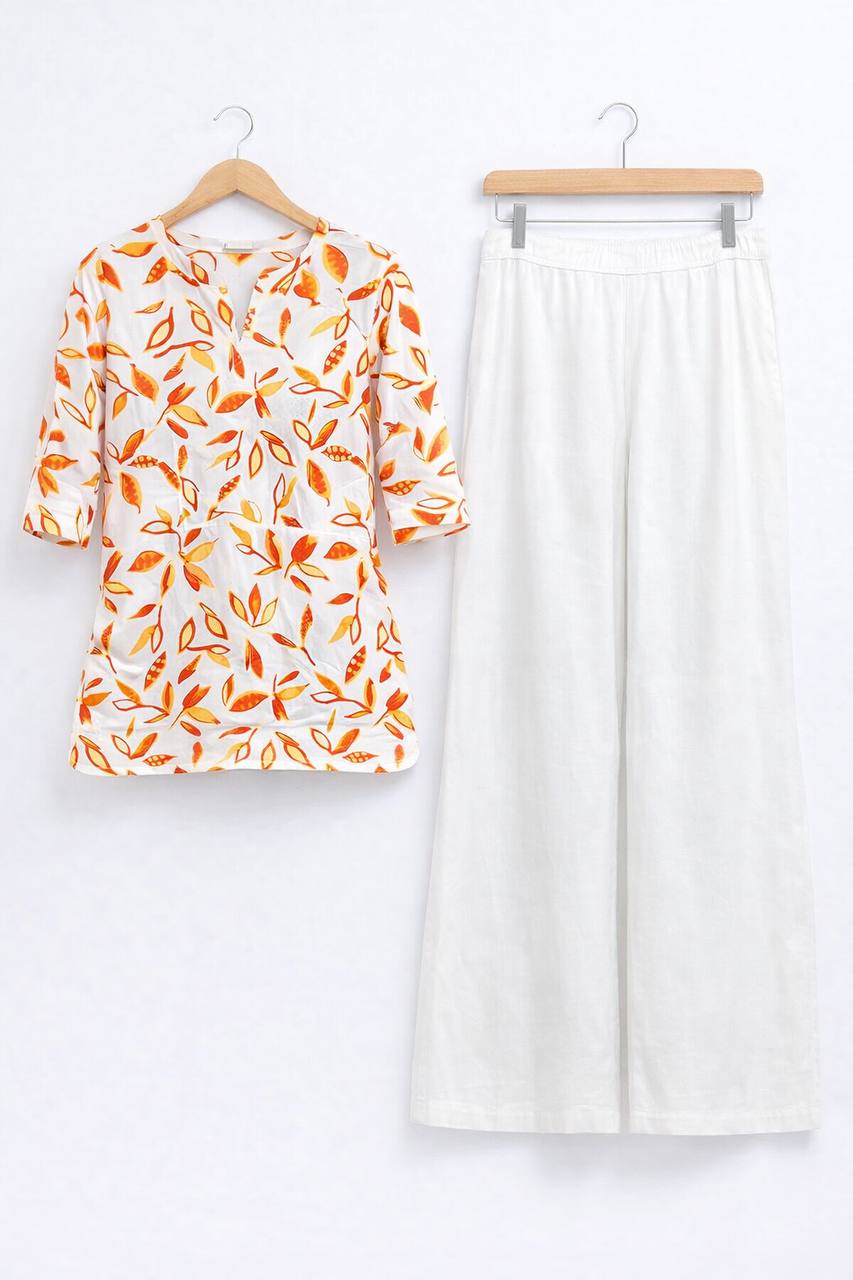 top with plazzo Relaxed Set