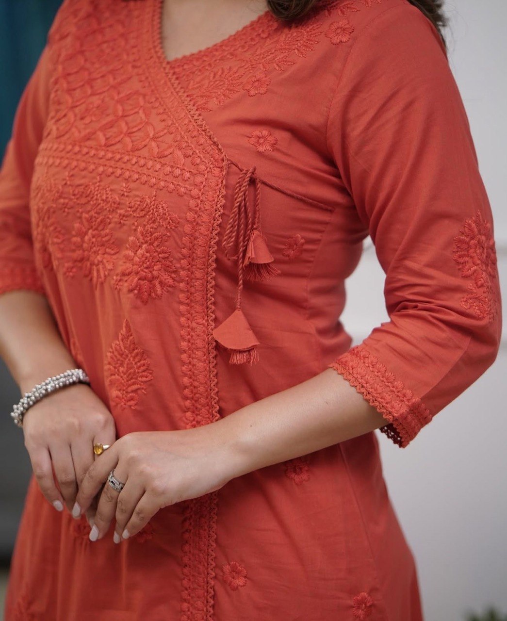 Women’s Embroidered Kurta Pant Set | Elegant Cotton Ethnic Wear for Daily & Office Use