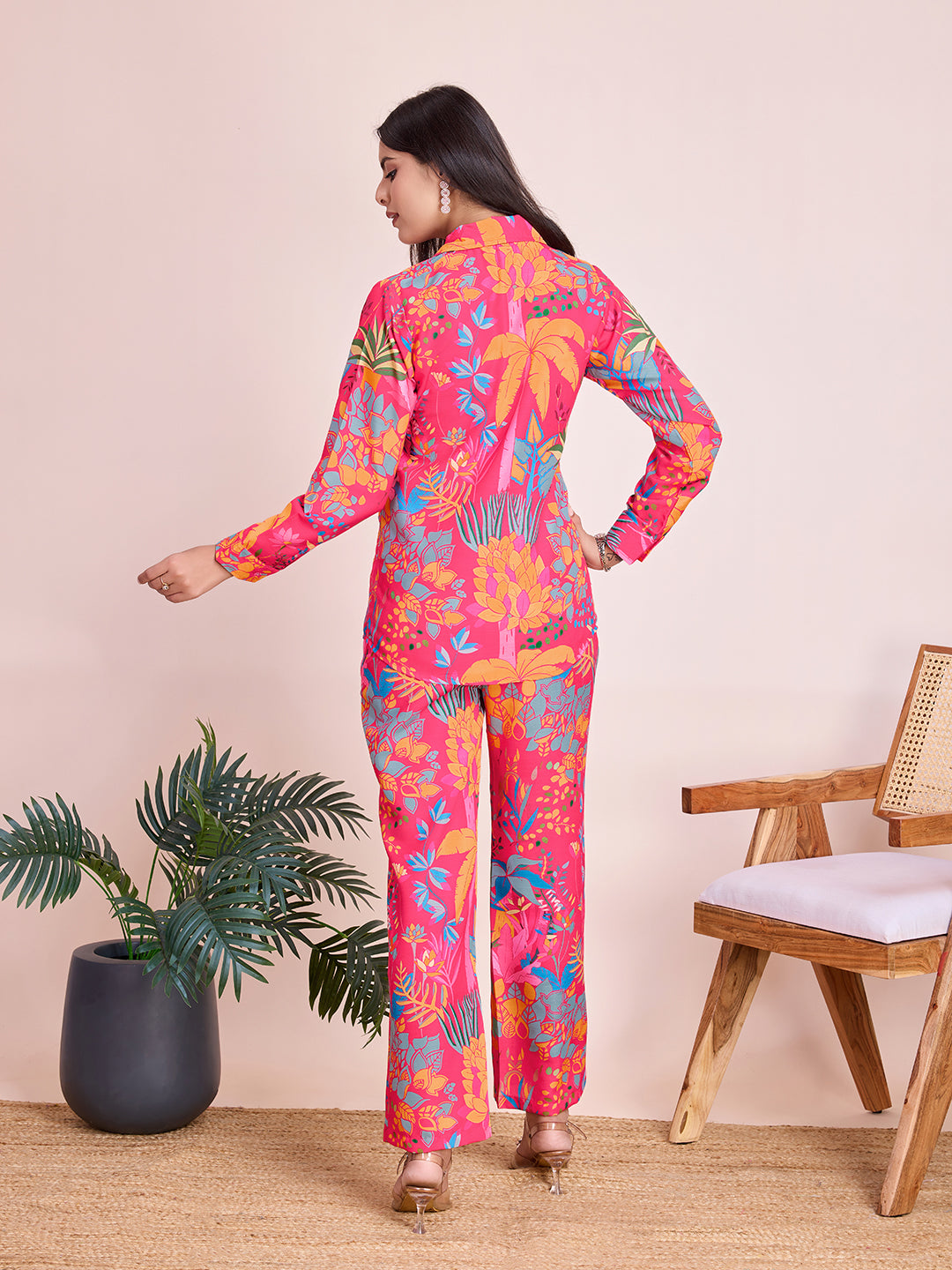 Women’s Floral Print Co-Ord Set – Stylish Shirt & Pant Set for Women