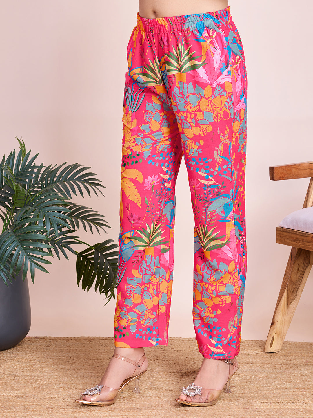 Women’s Floral Print Co-Ord Set – Stylish Shirt & Pant Set for Women