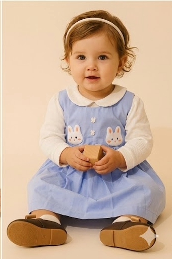 Adorable Baby Girl Frock | Cute Bunny Design Dress | Soft & Comfortable Kids Wear for Toddlers & Girls | Stylish Birthday & Casual Outfit