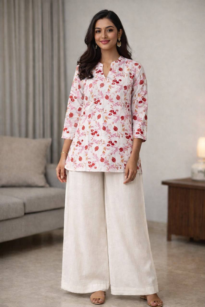 printed top with black plazoo  Relaxed Set