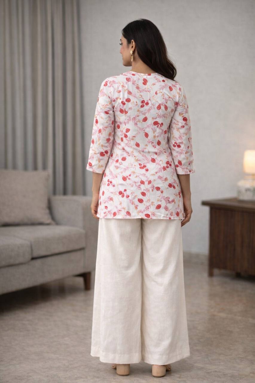 printed top with black plazoo  Relaxed Set