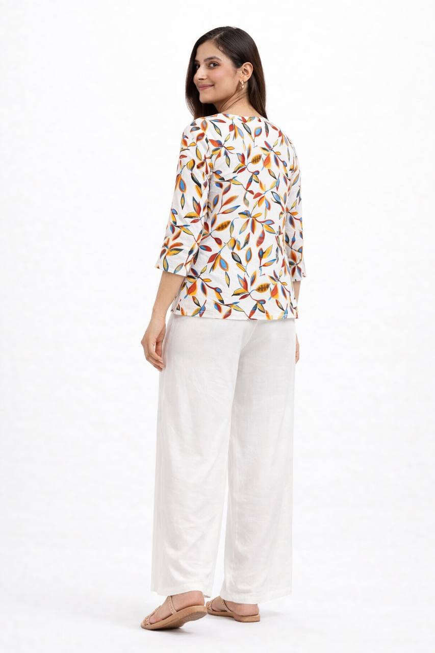 top with plazzo Relaxed Set