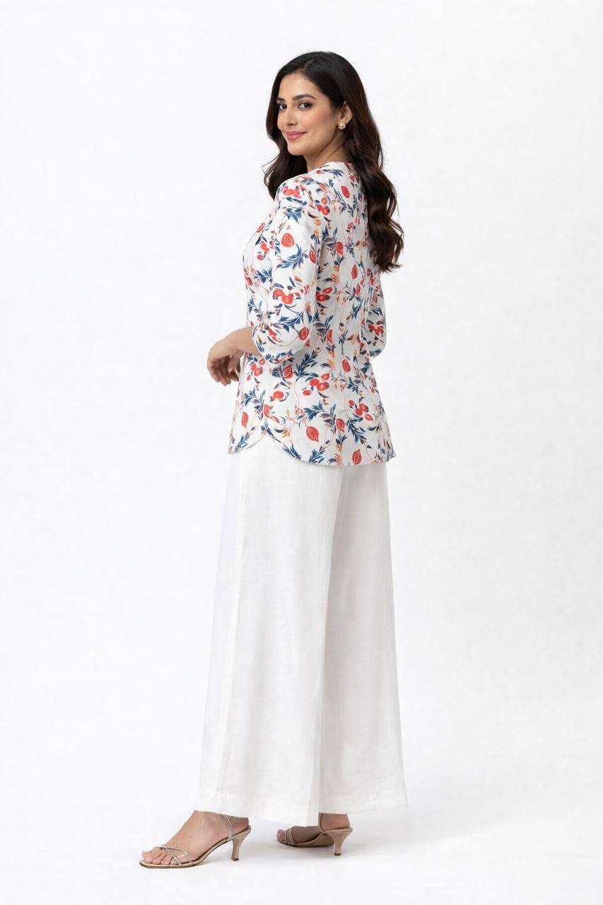 top with plazzo Relaxed Set