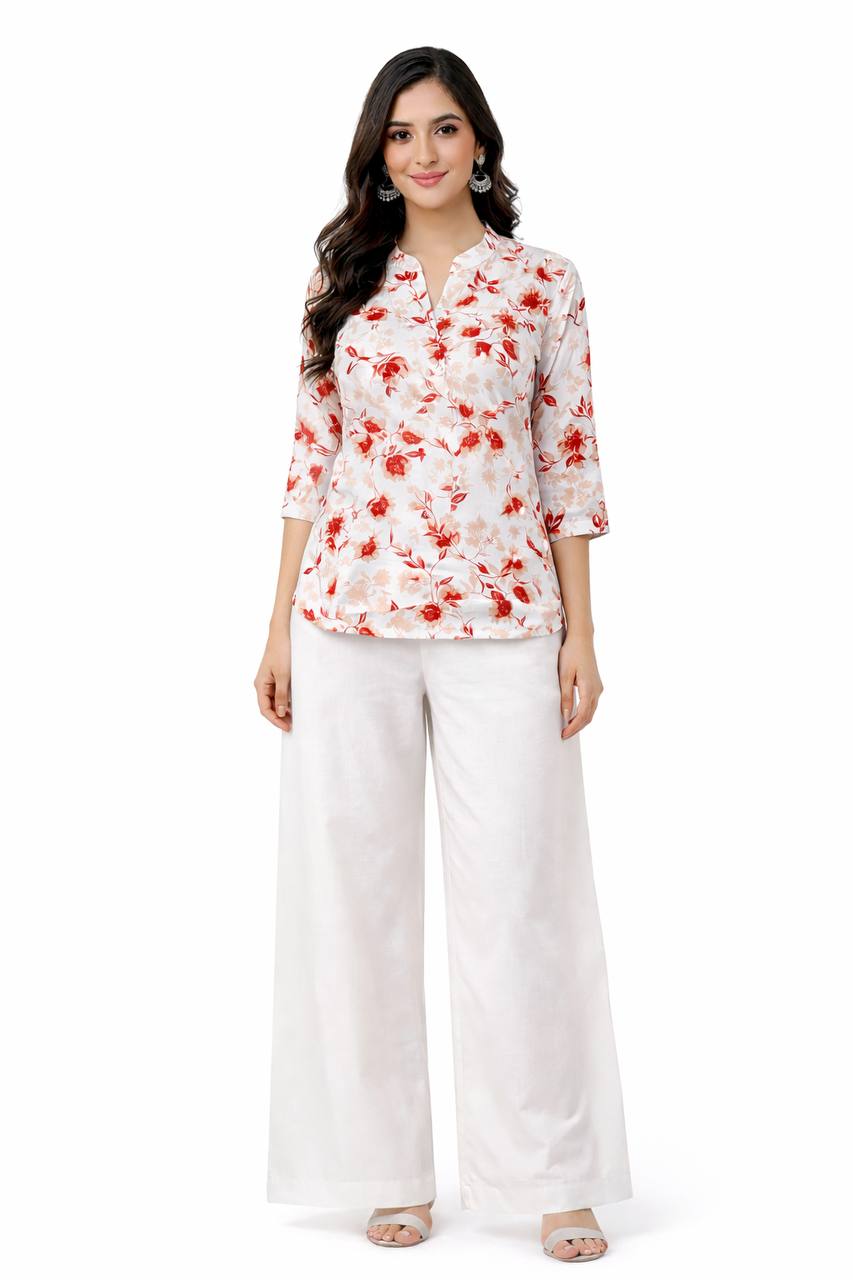 top with plazzo Relaxed Set